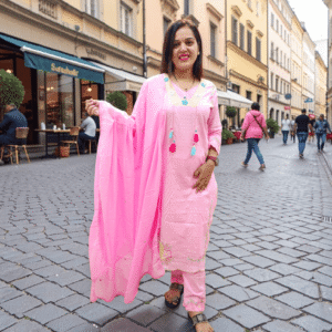 Rosy Charm Cotton Suit