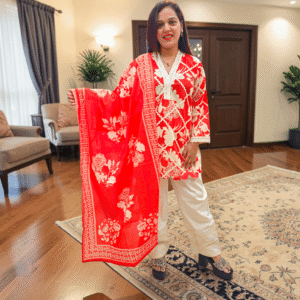 Scarlet Bloom Cotton Suit Set