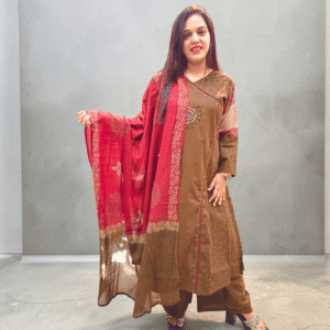 Mocha Maroon Elegance Suit Set
